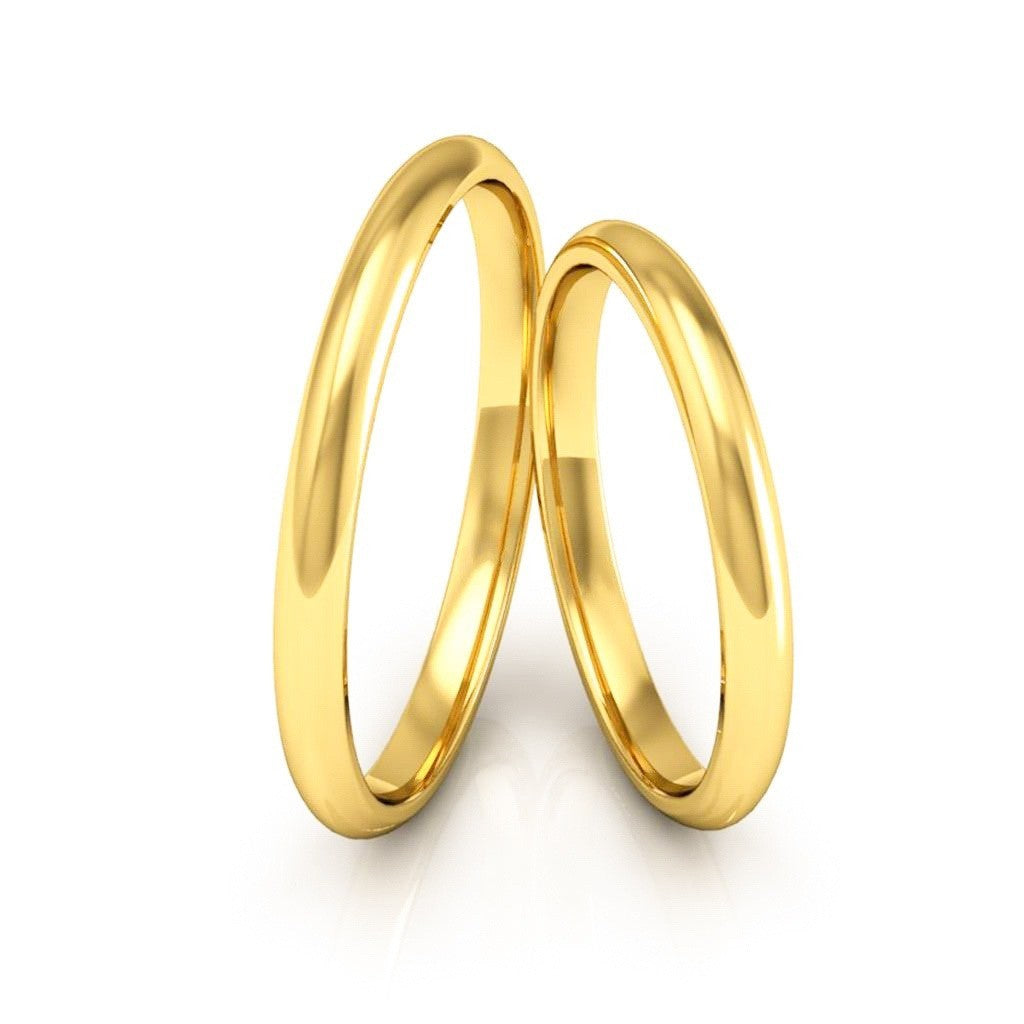Alianças Casamento Linha Classic Ouro 18 2mm Abaulada Polida