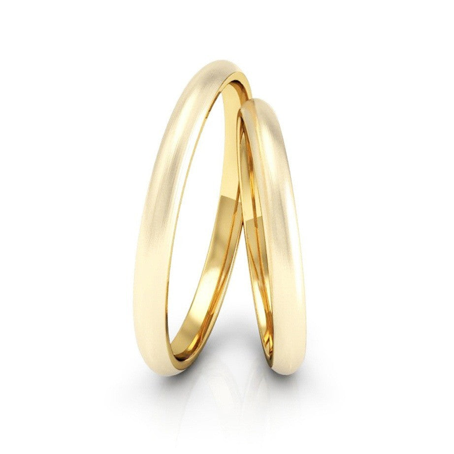Alianças Casamento Linha Classic Ouro 18 2mm Abaulada Fosca
