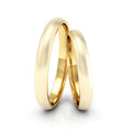 Aliança Casamento Linha Classic Ouro 3mm Abaulada Fosca