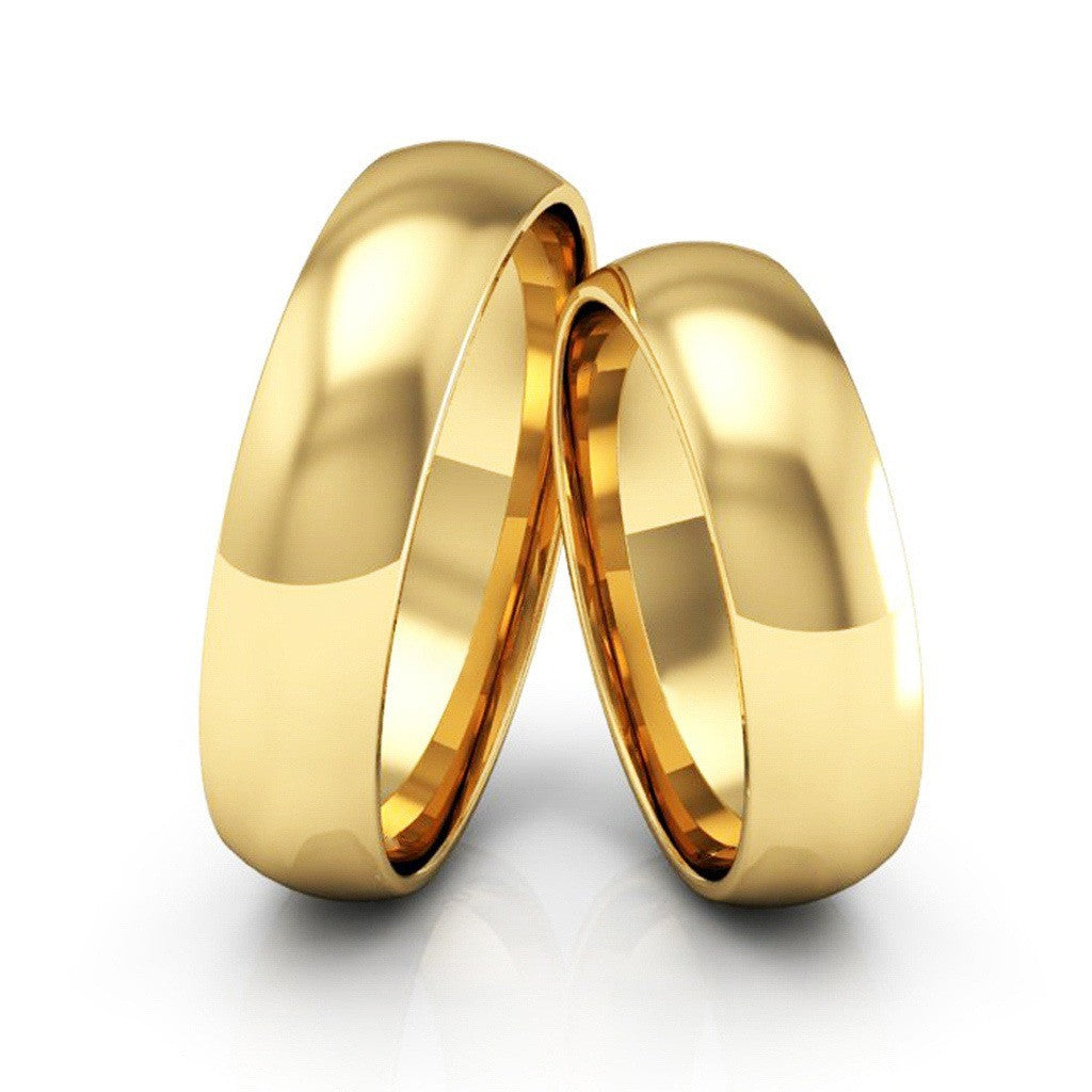 Alianças Casamento Linha Classic Ouro 18 5mm Abaulada Polida