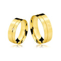 Alianças Casamento Linha Classic Ouro 18 10mm Abaulada Diamantada com Friso