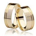 Alianças Ouro Lisa Polida 7mm 18g com 3 Pedras Zircônia