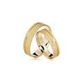 Alianças Casamento Linha Classic Ouro 5mm Reta Diamantada com Friso
