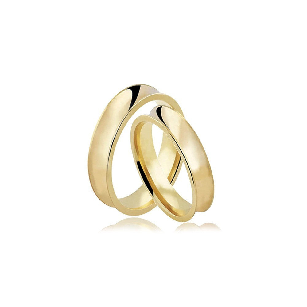 Alianças Casamento Linha Classic Ouro 5mm Côncavo Polido